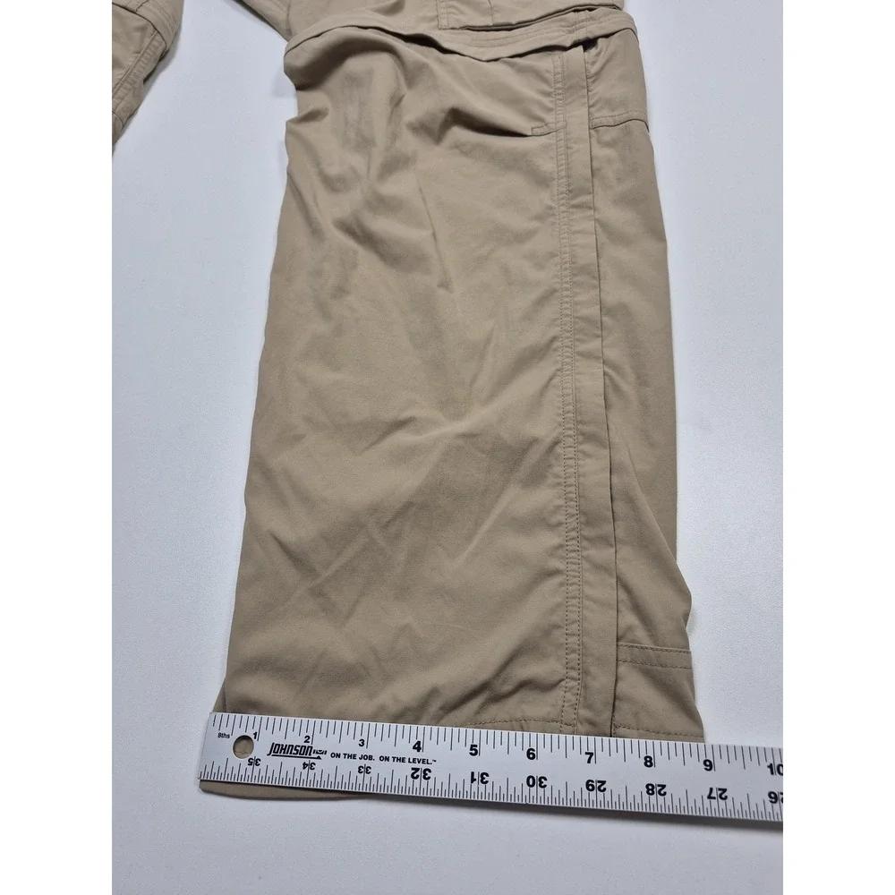 REI Co-op Convertible Pants Mens 40x30 Beige Hiking Zip Pocket Stretch Outdoor